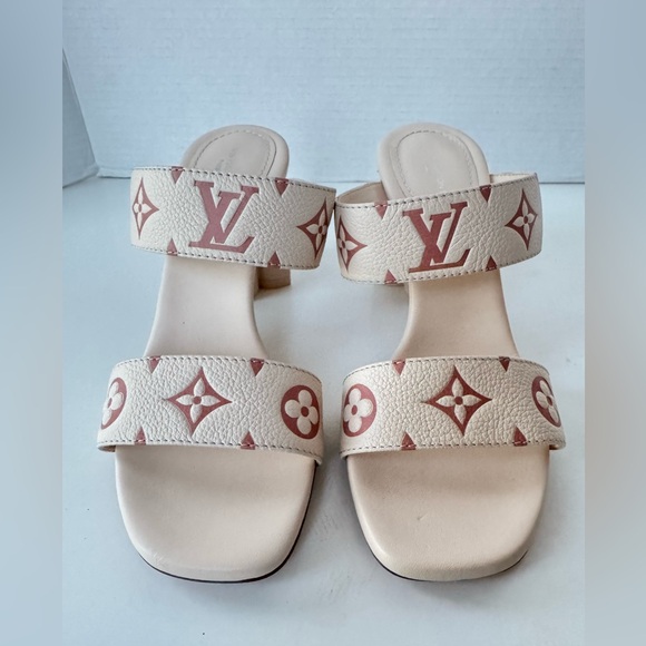 LOUIS VUITTON Silhouette Mules Slip On Heel Sandals Size 37 - Picture 5 of 16
